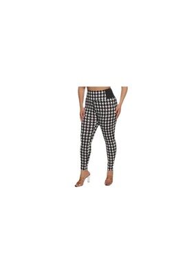 Women’s Houndstooth High Waisted Stretch Elastic Waist Pull On Pants Size 2X
